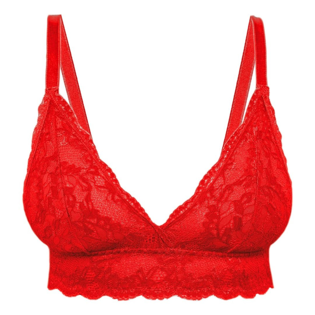 Rainbow Shops Womens Paisley Lace Balconette Bra, Converts to Strapless,  Red