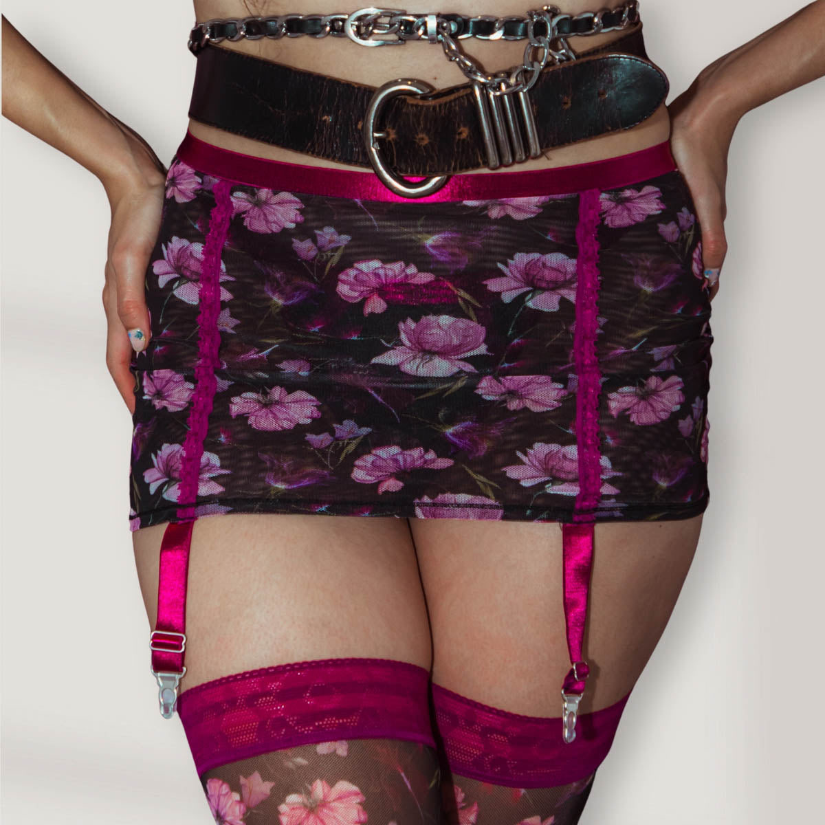 Floral Fantasy Printed Garter Skirt