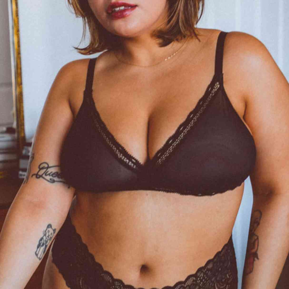 Black Sheerly Mesh Bralette