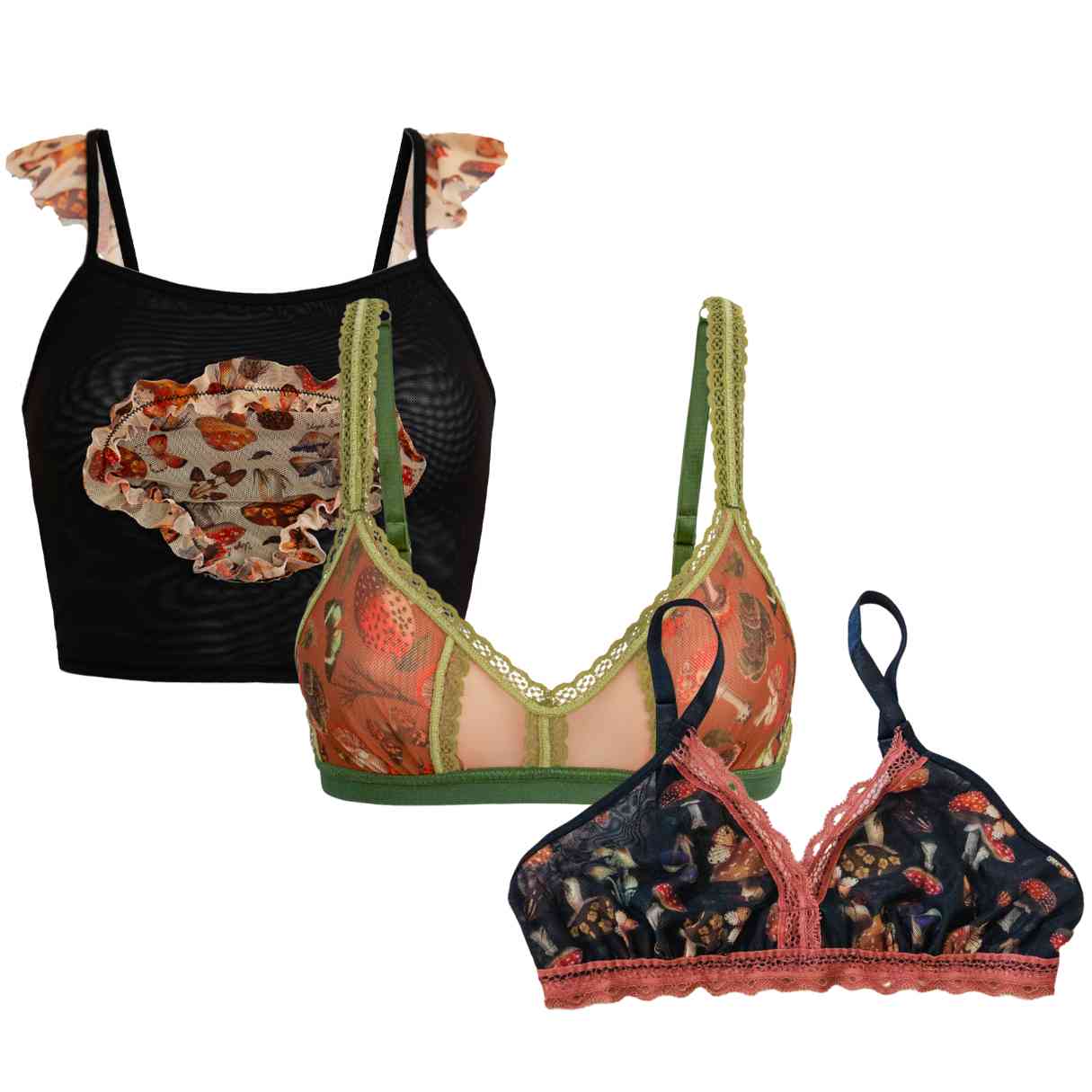 Mushroom Lover's Bralette 3-Pack