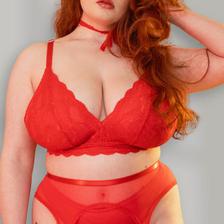 Lacey Everyday Wireless Bra in Rose Red