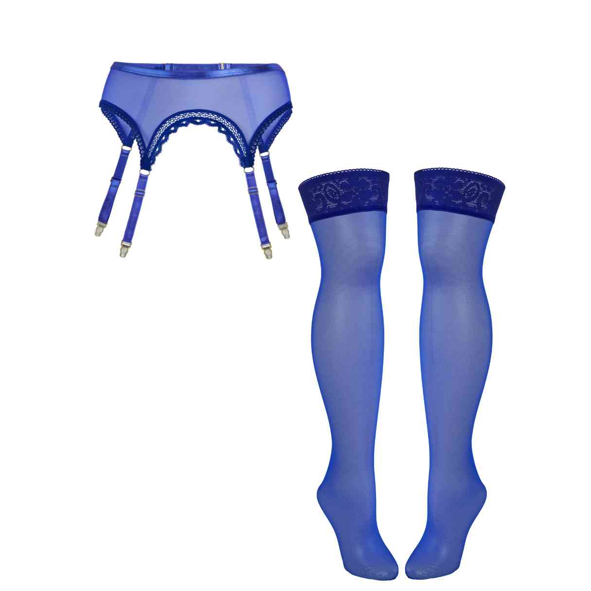 Ultramarine Mesh Garter + Stockings Set