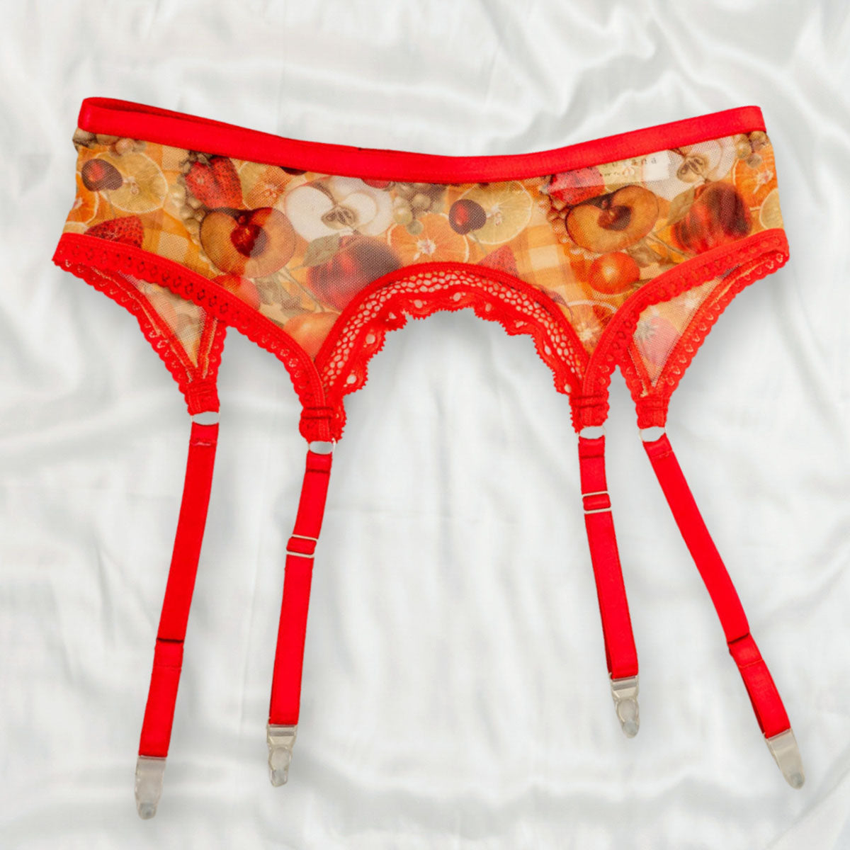 Fruit Punch Print Adjustable Garter Belt XS/S