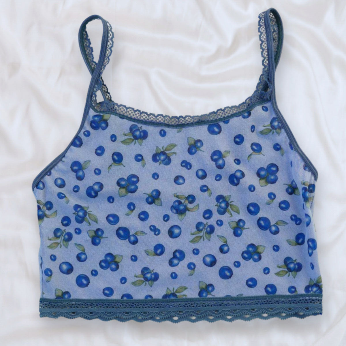 Blueberry Thrill Printed Crop Cami