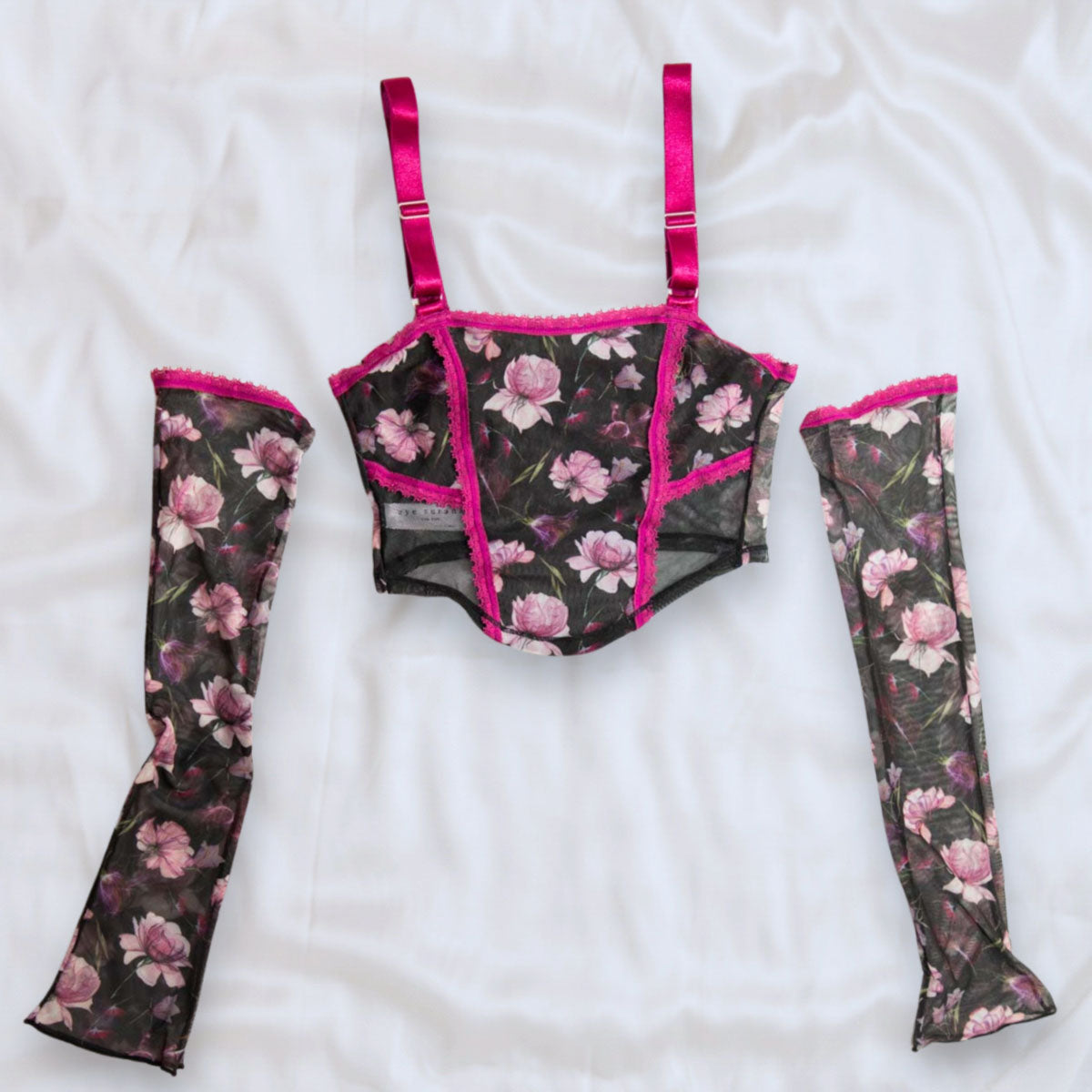 Floral Fantasy Printed Corset + Sleeve Set