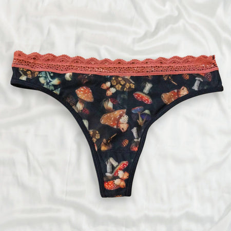 Mystical Mushrooms Printed Thong