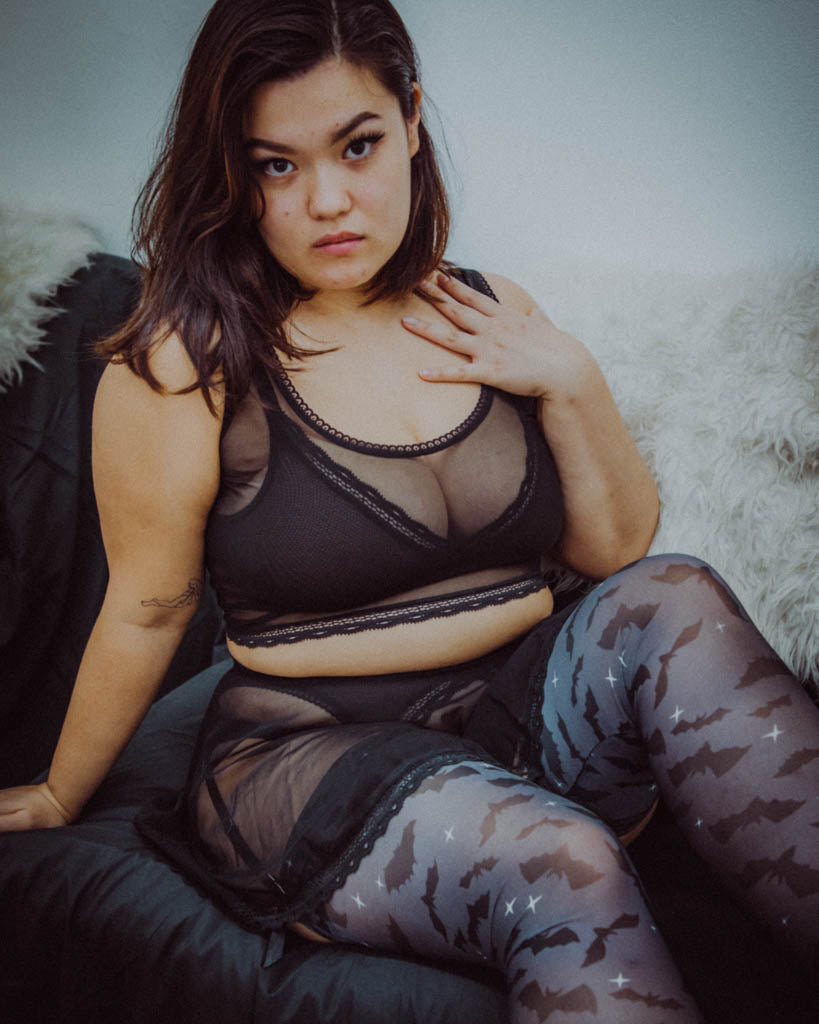 Sheerly Mesh Cami in Black