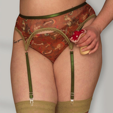 Mushroom Fairy Printed Adjustable Garter Belt