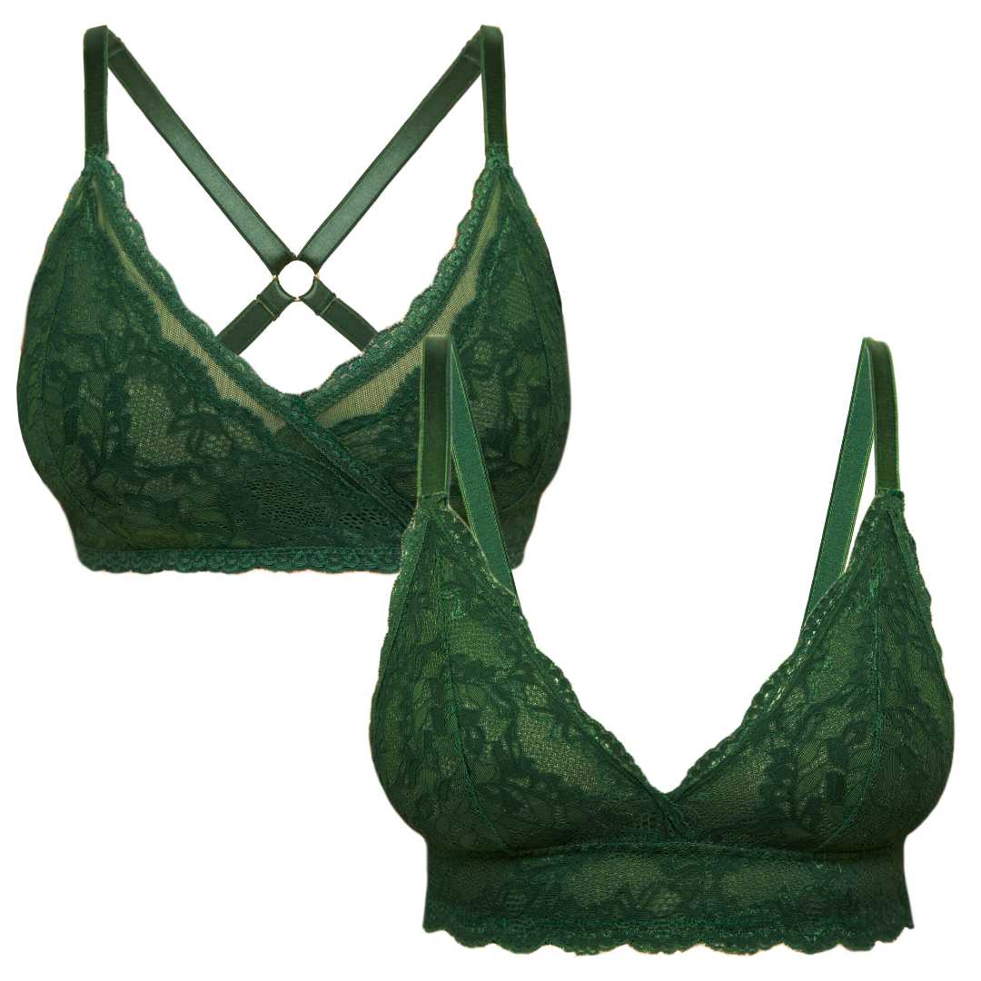 Lacey Bralettes 2 Pack in Forest - Uye Surana