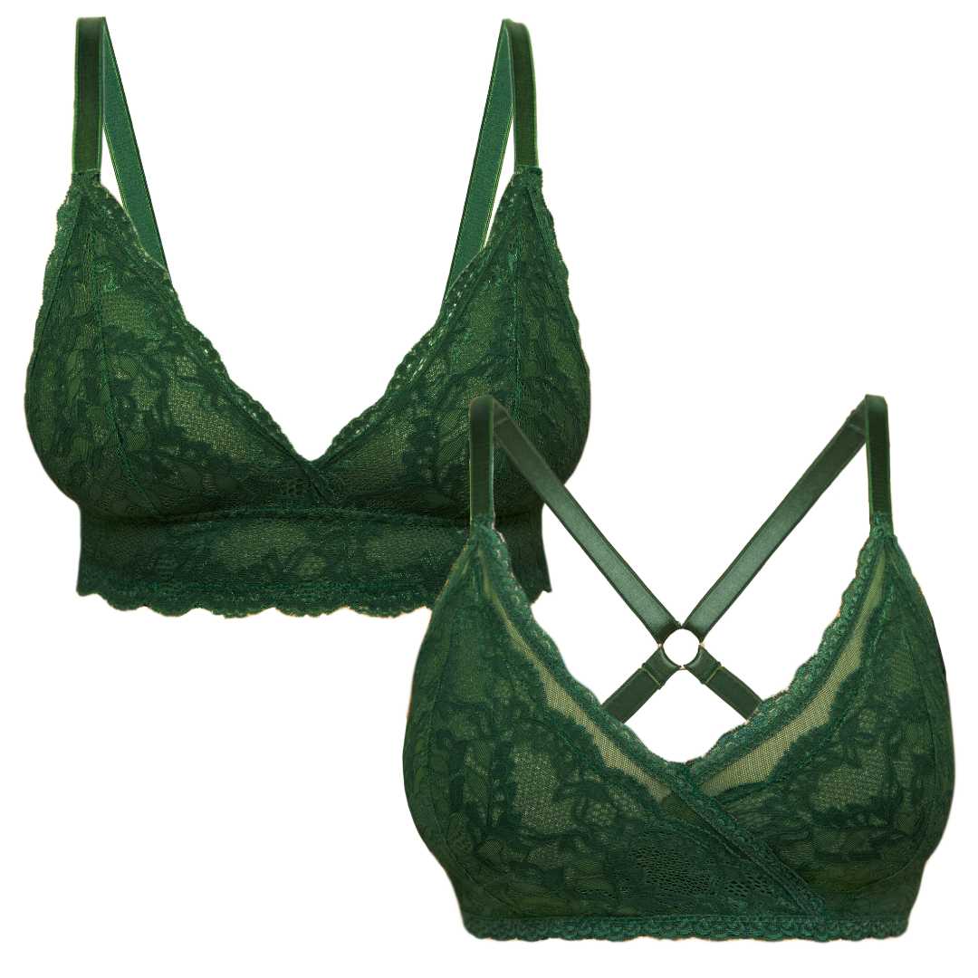 Lacey Bralettes 2 Pack in Forest - Uye Surana