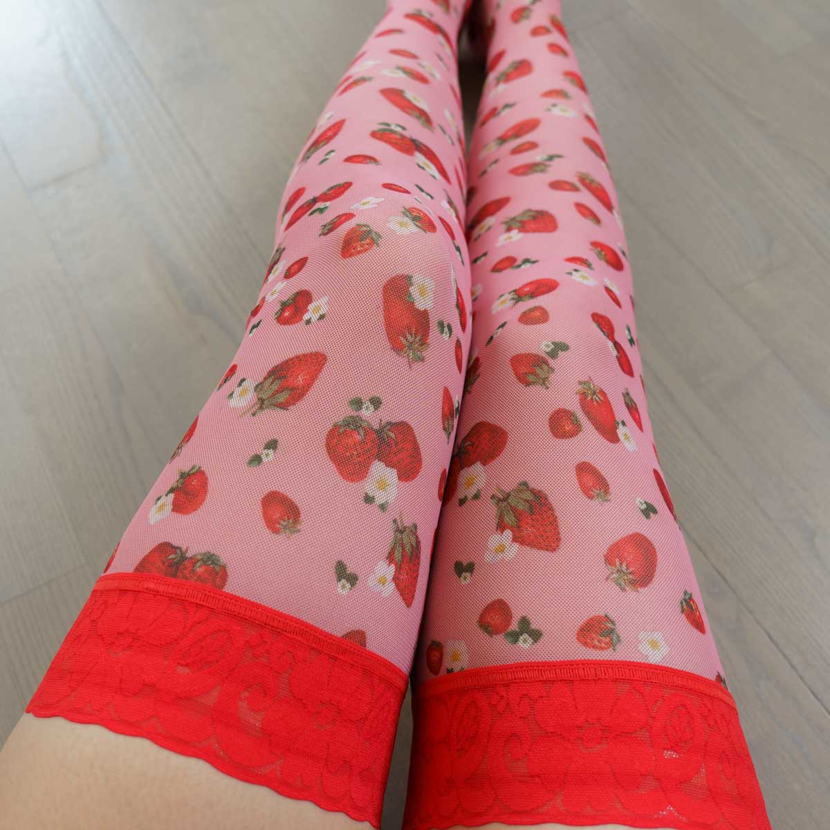 Strawberries and Cream Stay Up Stockings