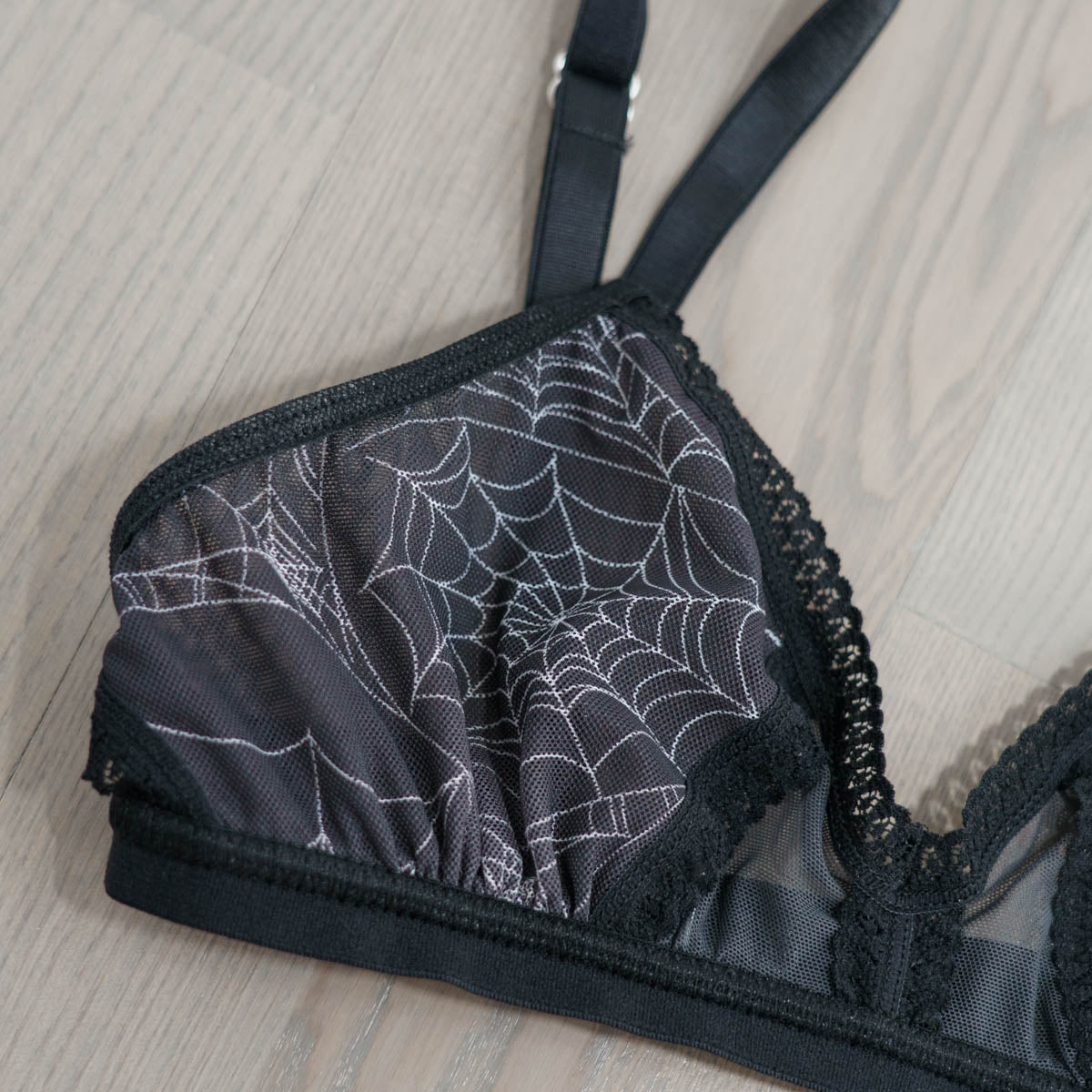 Spider's Lace Web Print Peekaboo Bralette