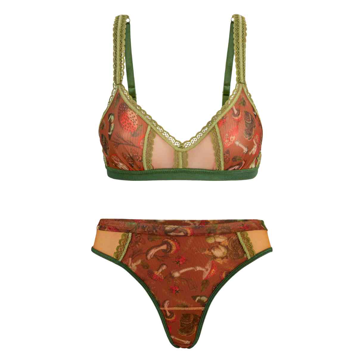 Mushroom Fairy 2-Piece Bralette + Thong Set