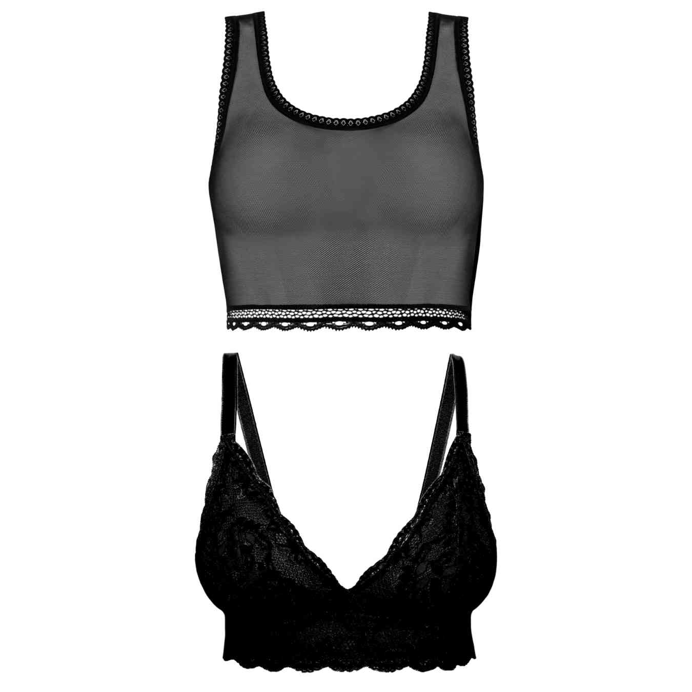 Black Bralette & Cami Set