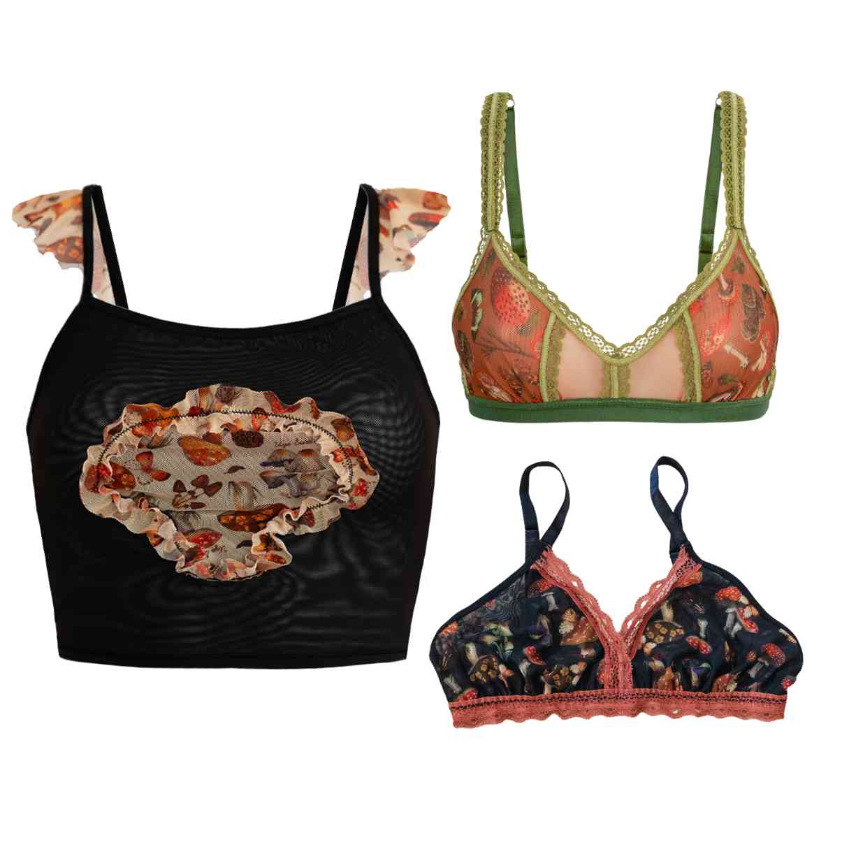 Mushroom Lover's Bralette 3-Pack