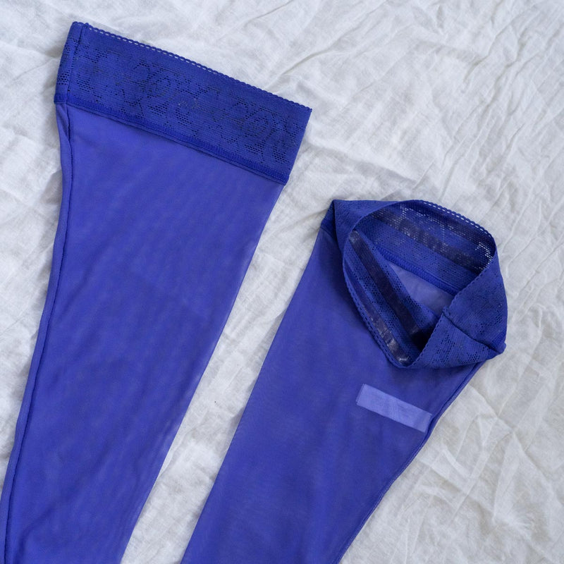 Sheerly Mesh Stay Up Stockings in Ultramarine – Uye Surana