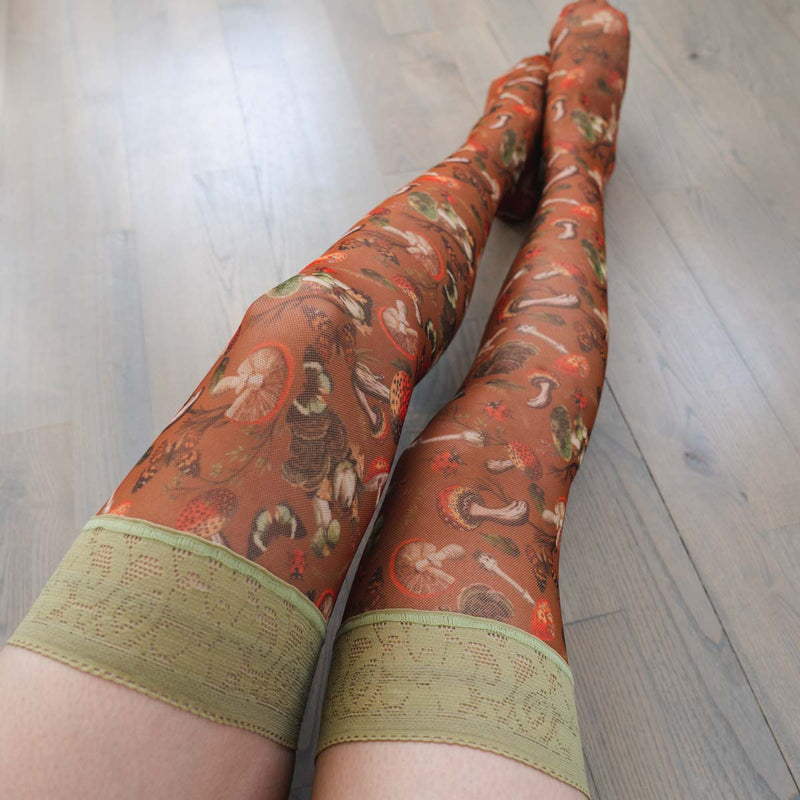 Coprinus comatites / pattern tights / pattern tights, fashion, mushroom  tights, textured stocking - Shop nocco. Stockings - Pinkoi