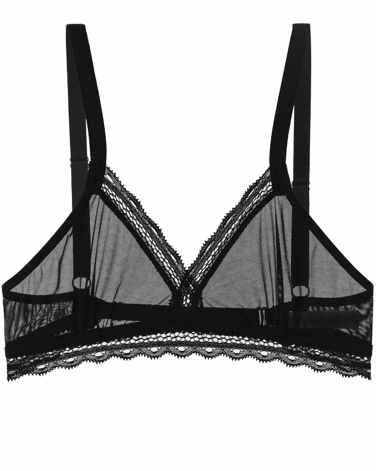 Sheerly Mesh Bralette in Black - Uye Surana